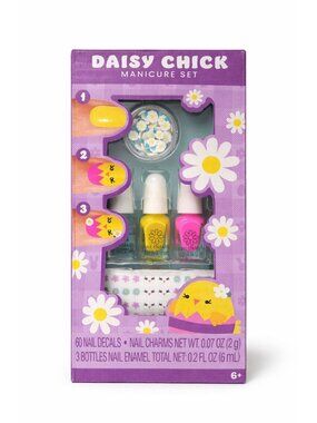 Daisy Chick Easter Mini Mani Chick Nail Polish Set w/ Charms & Decals New